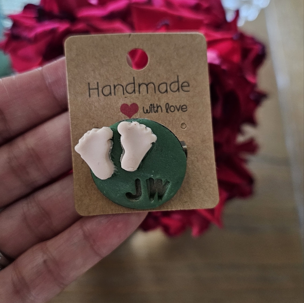 Handmade polymer clay pin